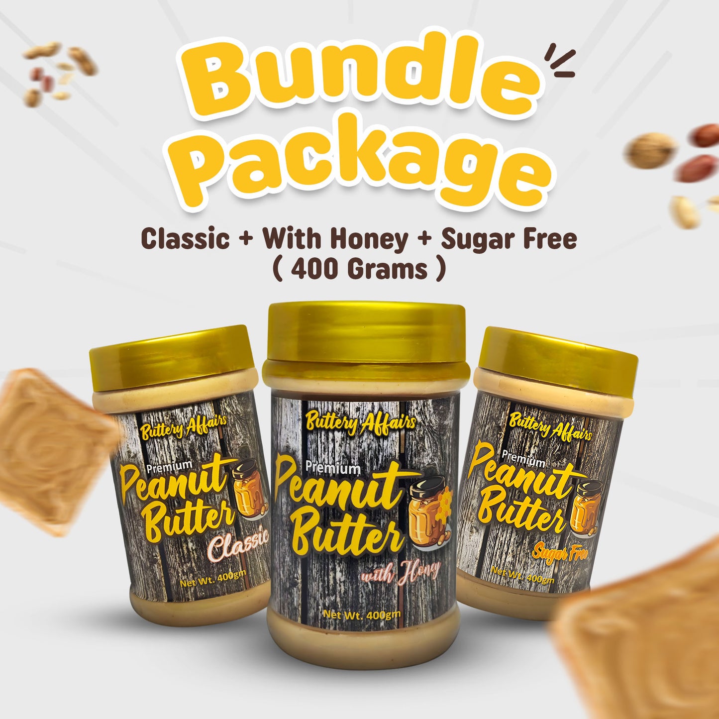 Classic + With Honey + Sugar Free - Pack of 3 - 400GM Bundle