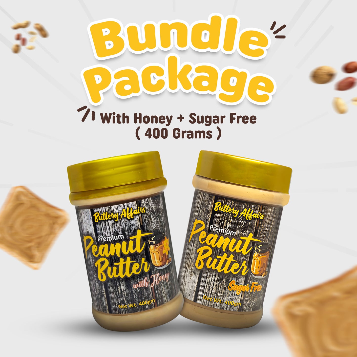 With Honey + Sugar Free - Pack of 2 - 400GM Bundle